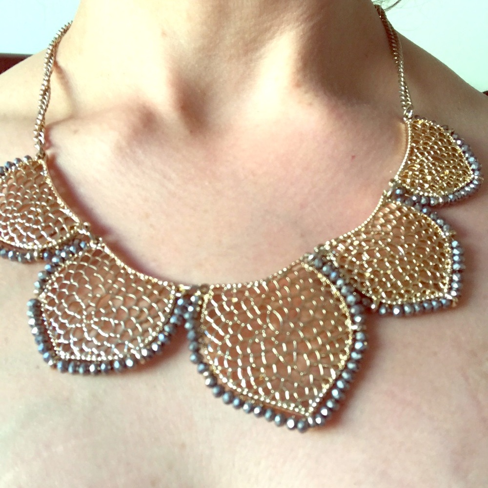 Rad gold tone and hematite necklace SOLD